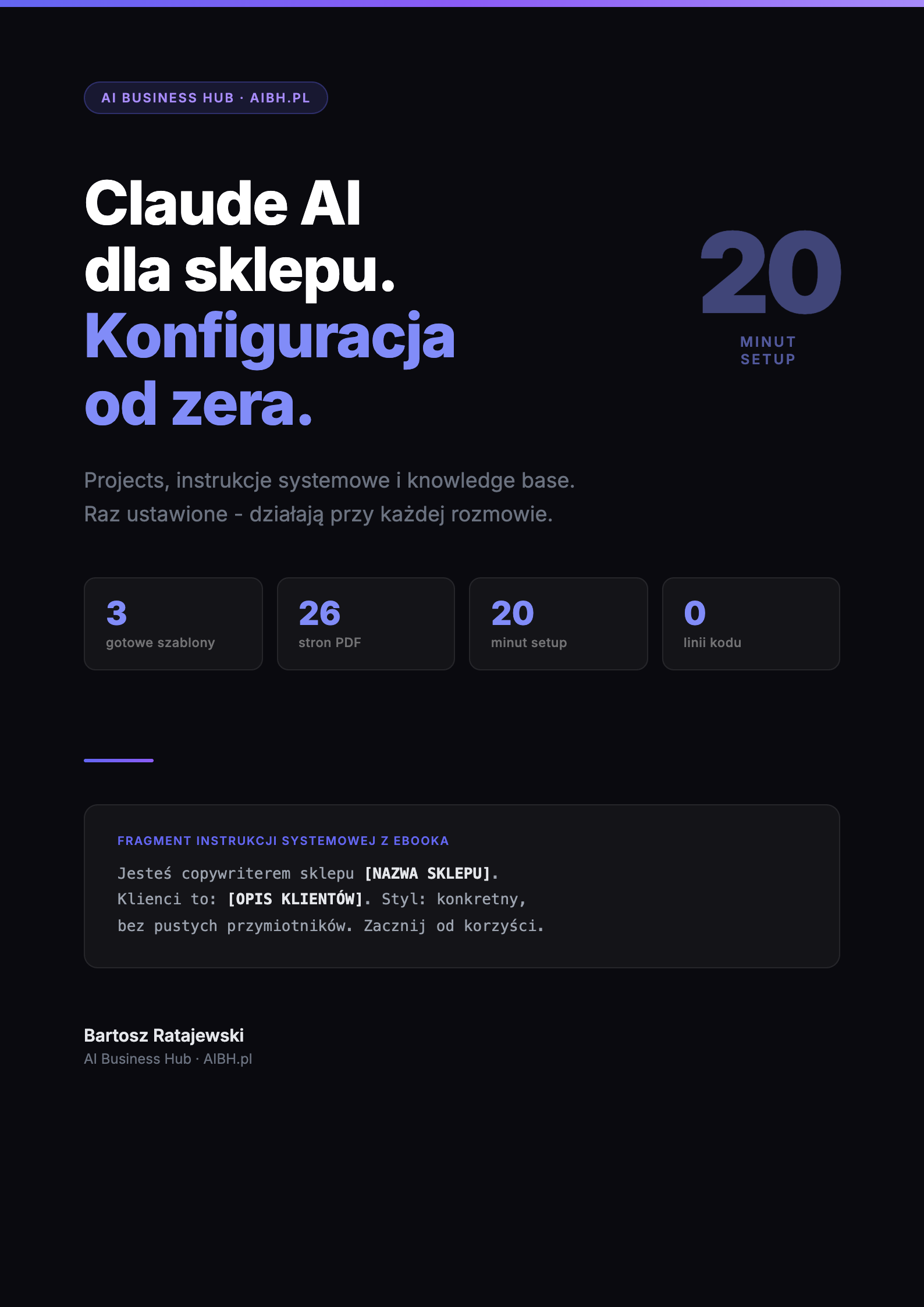 Claude AI dla sklepu - Konfiguracja od zera - okladka ebooka